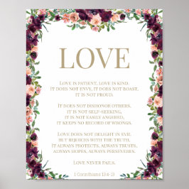 1 Corinthians 13 Kärlek Bible Verse Blommigt Poster