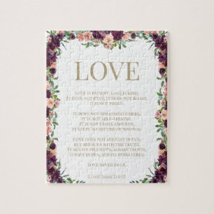 1 Corinthians 13 Kärlek Bible Verse Blommigt Pussel