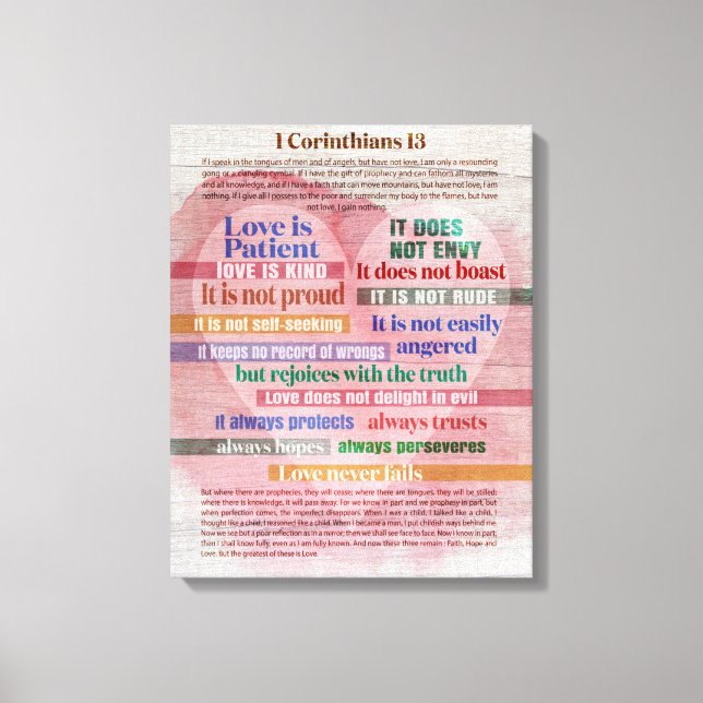 1 Corinthians 13 - Kärlek Canvastryck (Framsida)