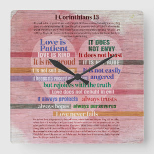 1 Corinthians 13 - Kärlek Fyrkantig Klocka