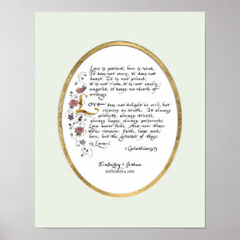 1 Corinthians 13, Kärlek kapitel Christian Scriptu Poster