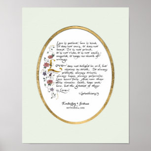 1 Corinthians 13, Kärlek kapitel Christian Scriptu Poster