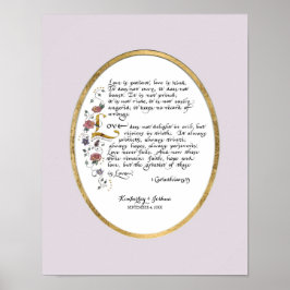 1 Corinthians 13, Kärlek kapitel Christian Scriptu Poster