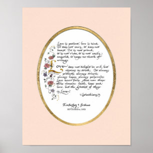 1 Corinthians 13, Kärlek kapitel Christian Scriptu Poster