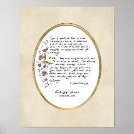 1 Corinthians 13, Kärlek kapitel Christian Scriptu Poster