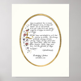 1 Corinthians 13, Kärlek kapitel Christian Scriptu Poster