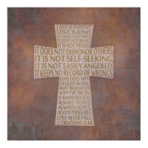 1 Corinthians 13 Kärlek Kapitel Kor Rustic Poster