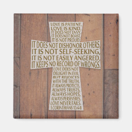 1 Corinthians 13 Kärlek Kapitel Kor Rustic Wood Magnet