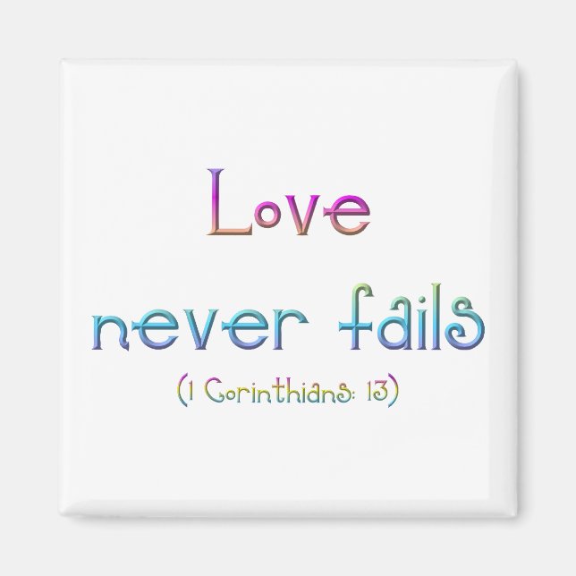 1 Corinthians 13 - Kärlek Misslyckas aldrig Magnet (Framsidan)