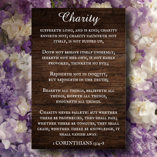 1 Corinthians 13 Kung James Scripture Christian Poster (Skapare uppladdad)