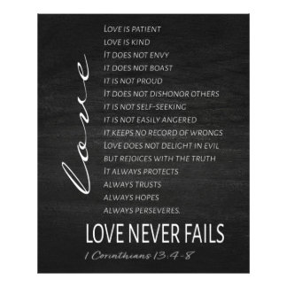 1 Corinthians 13 Love is Bible Verse Fototryck