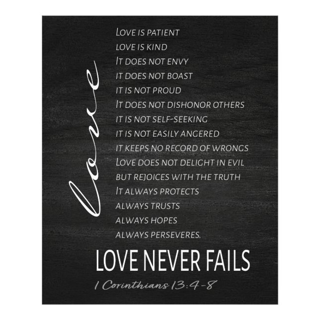 1 Corinthians 13 Love is Bible Verse Fototryck (Framsidan)