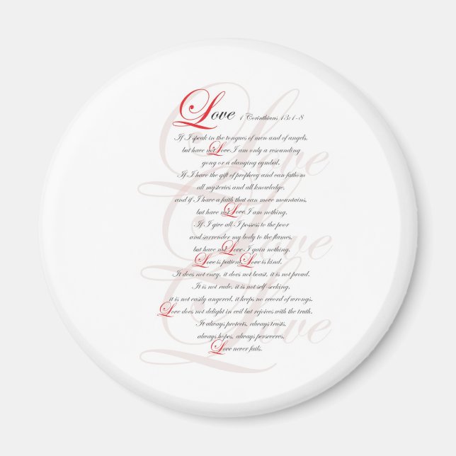 1 Corinthians 13 Magnet (Framsidan)