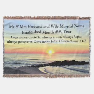 1 Corinthians 13 PERSONLIG BRÖLLOP BLANKET Mysfilt