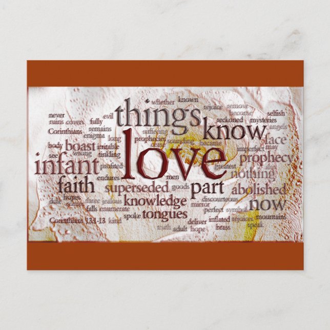 1 Corinthians 13 Ro (v1) Vykort (Framsida)