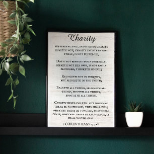 1 Corinthians 13 Rustic Kung James Bible Verse Poster