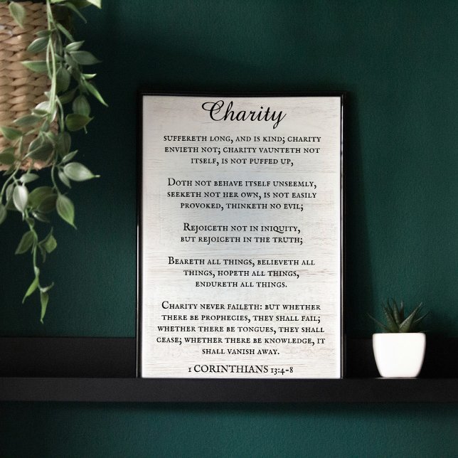 1 Corinthians 13 Rustic Kung James Bible Verse Poster (Skapare uppladdad)