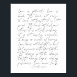 1 Corinthians 13-tunt skript Poster<br><div class="desc">Kärlek är patient kärlek är typ 1 Corinthians 13 tunnare manus</div>