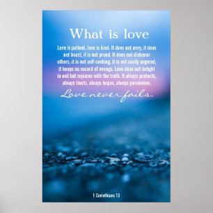 1 Corinthians 13, underbar blå poster