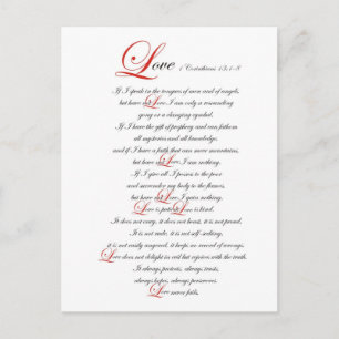1 Corinthians 13 Vykort