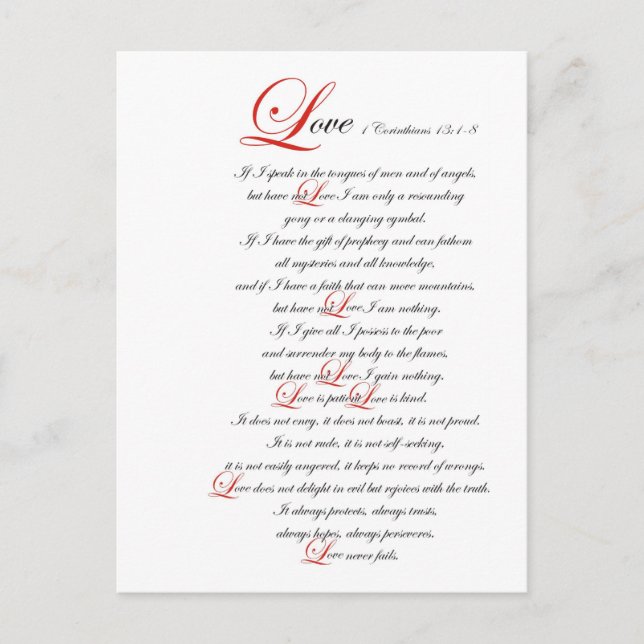 1 Corinthians 13 Vykort (Framsida)