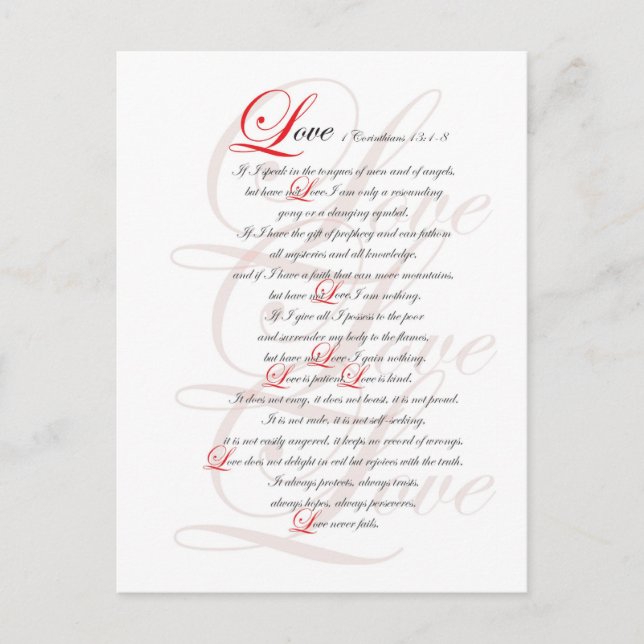 1 Corinthians 13 Vykort (Framsida)