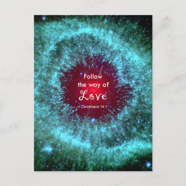 1 Corinthians 14:1 Vykort (Framsida)