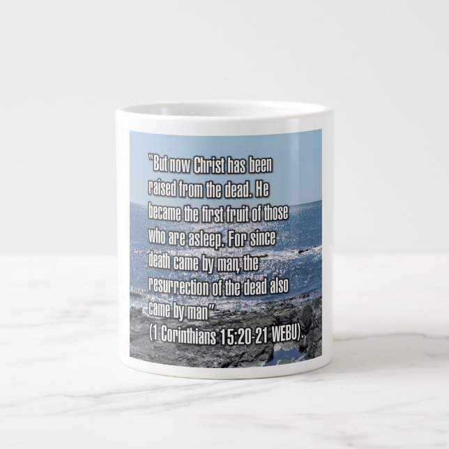 1 Corinthians 15:20-21 WEBU Mug Jumbo Mugg (Framsidan)