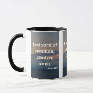1 Corinthians 15:33 KJV Bible Verse Pic Two-Tone Mugg