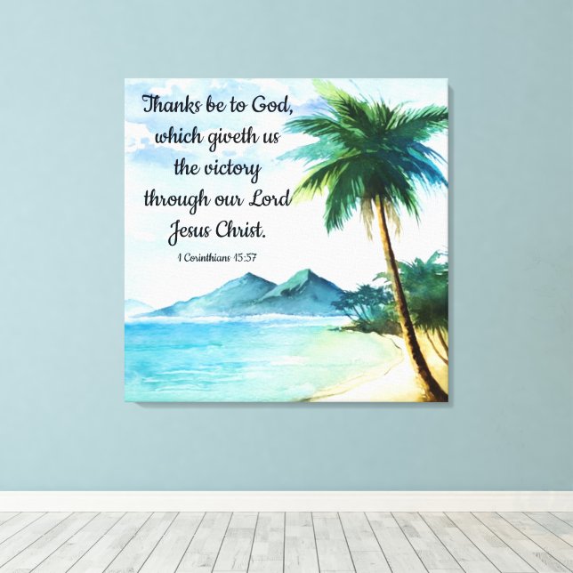 1 Corinthians 15:57 Canvastryck (Insitu (trägolv))