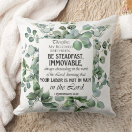 1 Corinthians 15:58 Inspirational Verse Eucalyptus Kudde