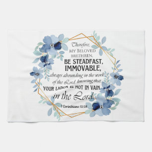 1 Corinthians 15:58, inspirationsfull Blommigt Kökshandduk