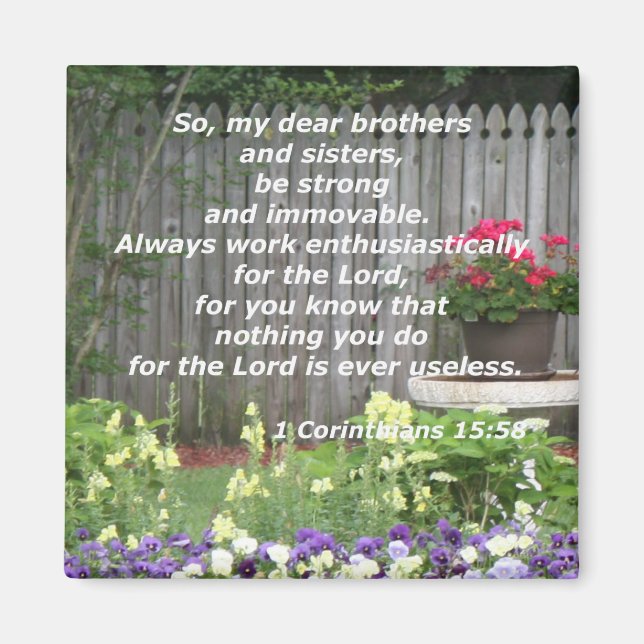 1 Corinthians 15:58 Magnet (Framsidan)