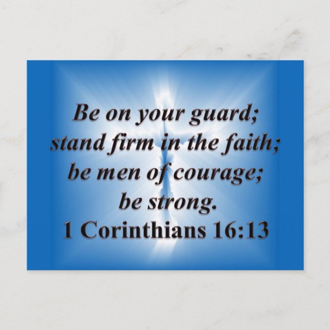 1 Corinthians 16:13 Vykort (Framsida)