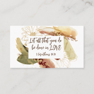 1 Corinthians 16:14 Låt allt du gör göras i Kärlek Visitkort