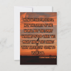 1 Corinthians 2:12 Bible Verse Pic Greeting Card Kort