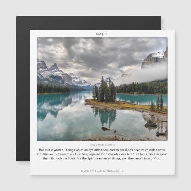 1 Corinthians 2:9-10 MONEY SCRIPIX magnetiskt kort (Fram/baksida)