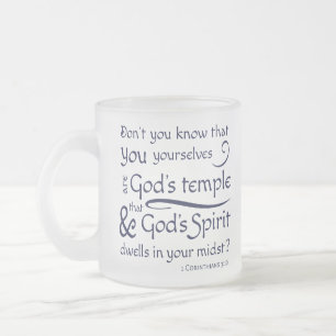 1 Corinthians 3:16 Du är Guds Temple Frostad Glasmugg