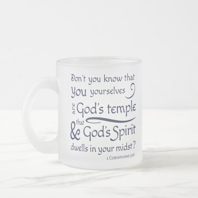 1 Corinthians 3:16 Du är Guds Temple Frostad Glasmugg (Vänster)
