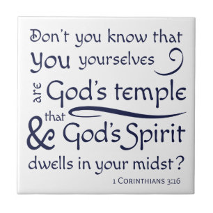 1 Corinthians 3:16 Du är Guds Temple Kakelplatta