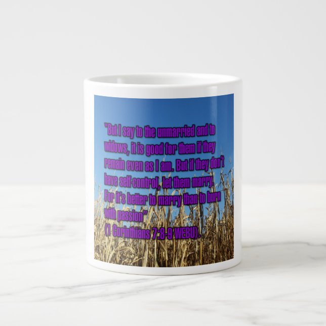 1 Corinthians 7:8-9 WEBU Mug Jumbo Mugg (Framsidan)