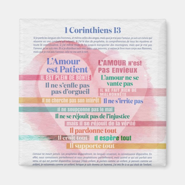 1 Corinthiens 13, Hymne à l'Kärlek Magnet (Framsidan)