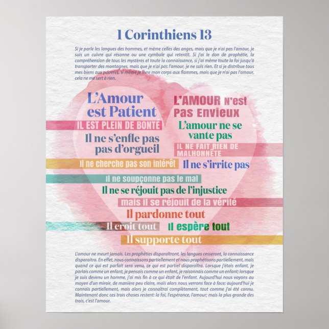 1 Corinthiens 13, Hymne à l'Kärlek Poster (Framsidan)