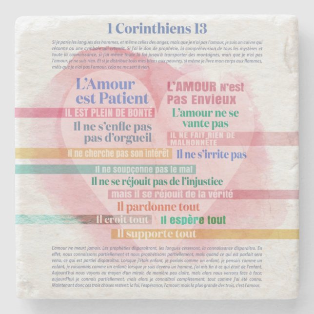 1 Corinthiens 13, Hymne à l'Kärlek Stenunderlägg (Framsidan)