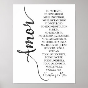 1 Corintios 13:4 - "El kärlek es paciente" tryckt Poster