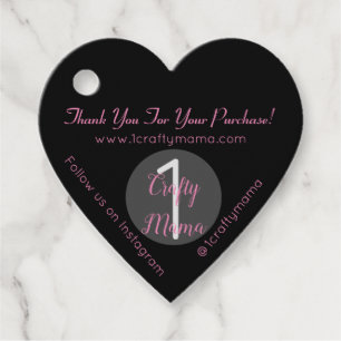 1 Crafty Mamma Girly Tack Heart Märkre Gåvor Etiketter