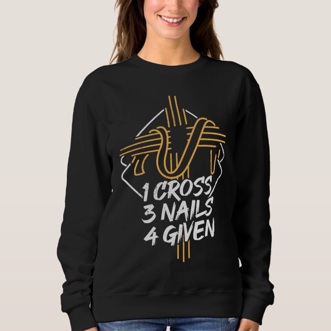 1 cross 3 nails 4 given  Catholic church T Shirt (Framsida)
