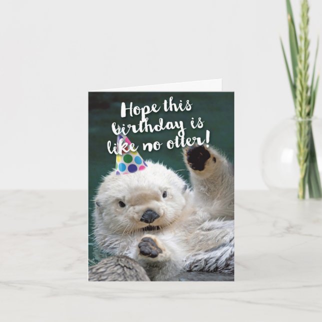 1 Cute Birthday Card - Otterly Fantastisk Kort (Framsida)