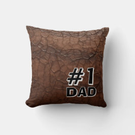 #1 Dad Leather-look Kudde
