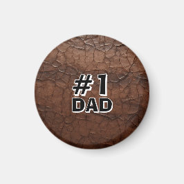 #1 Dad Leather-look Magnet